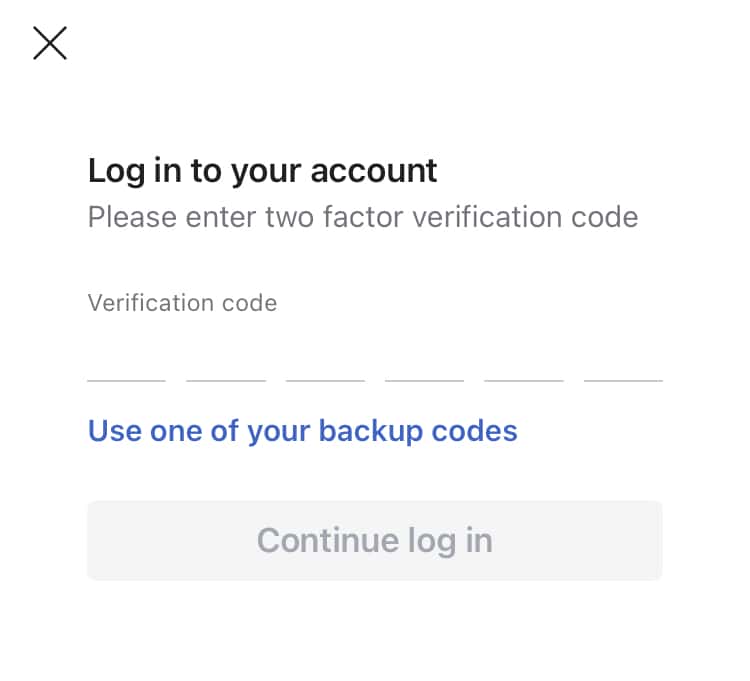 Two factor authentication