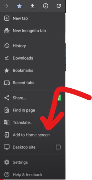 Add chrome bookmarks to android home screen