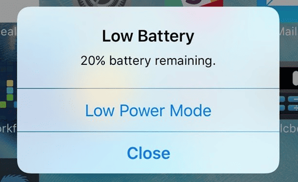 iPad Battery Low Warning