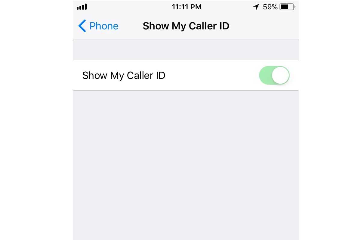Show Caller ID Setting iPhone