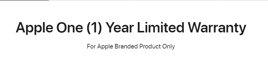 Apple 1 Year Warranty