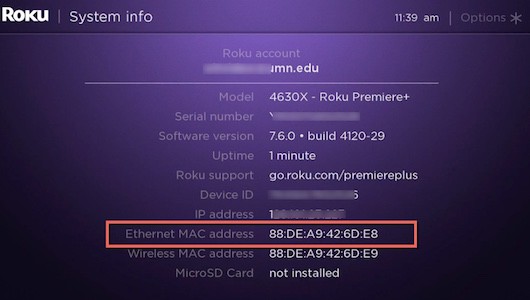 How to find MAC Addresses for Streaming Media Players