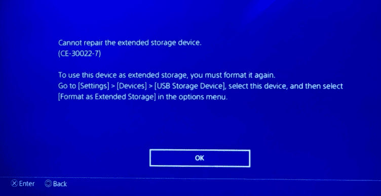 Corrupted ps4 on sale hard drive