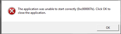 Application Unable To Start Correctly