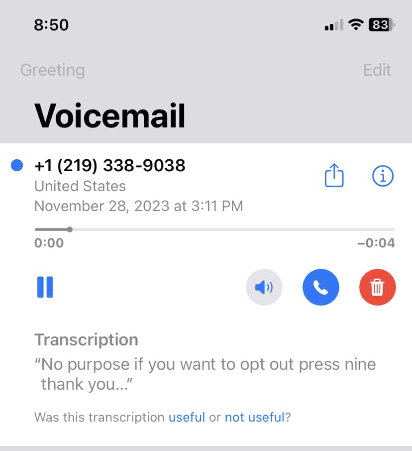 Voicemail without calling