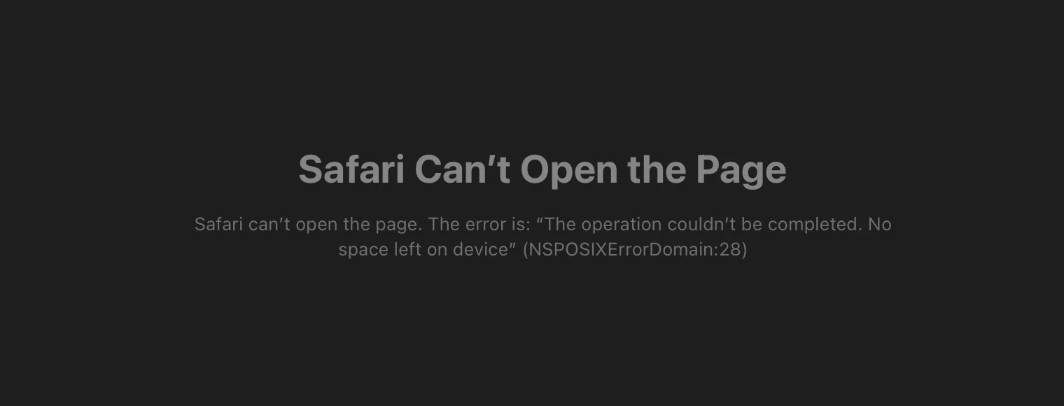 Safari Browser Error