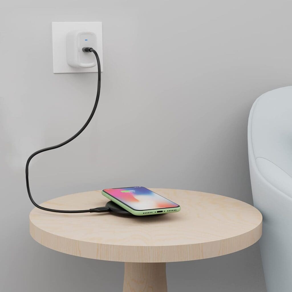 wireless charger plugged in