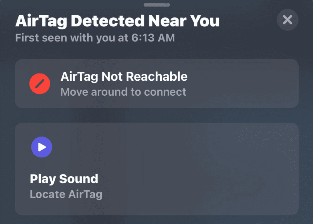 airtag detected near you