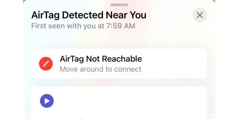 AirTag Detected Near You Notification