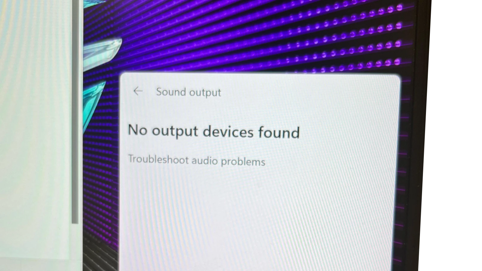 Audio Sound Problems PC