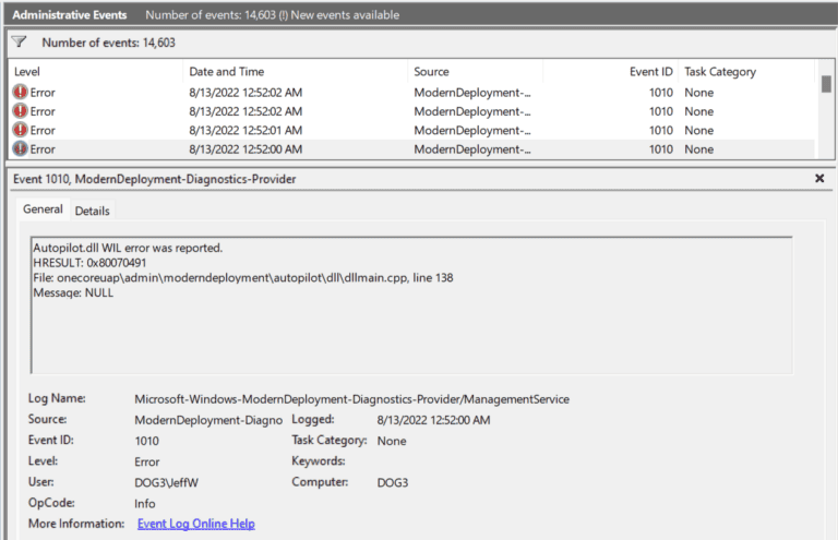 Autopilot.dll WIL Error in Windows 10/11