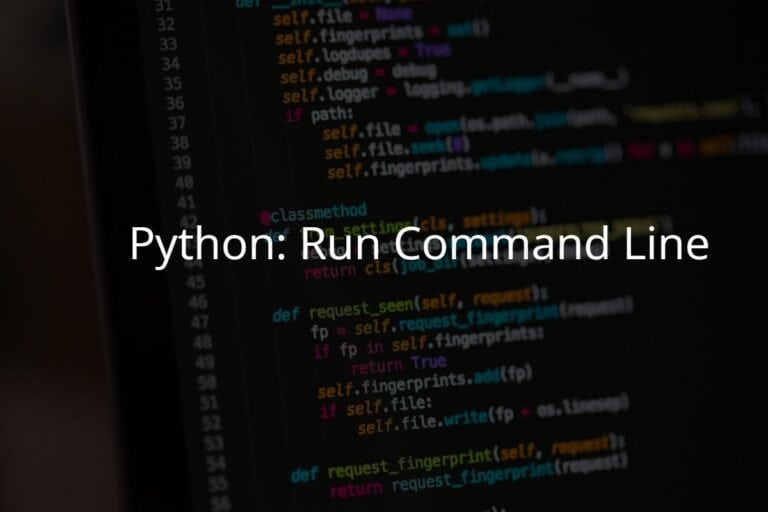 Python: Run Command Line