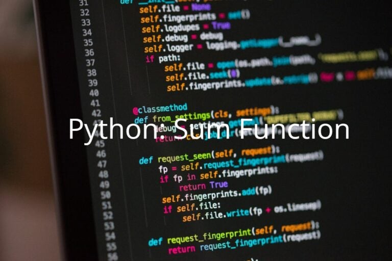 Python: Sum Function