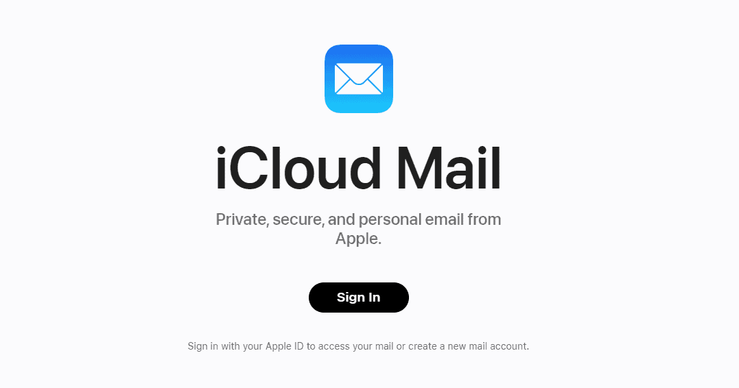 iCloud Mail Homepage