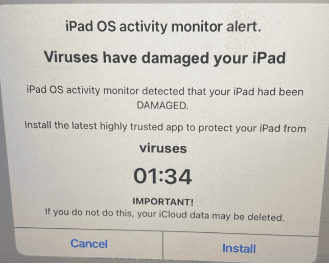 virus warning safari