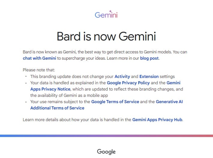 Bard Announcement from Google