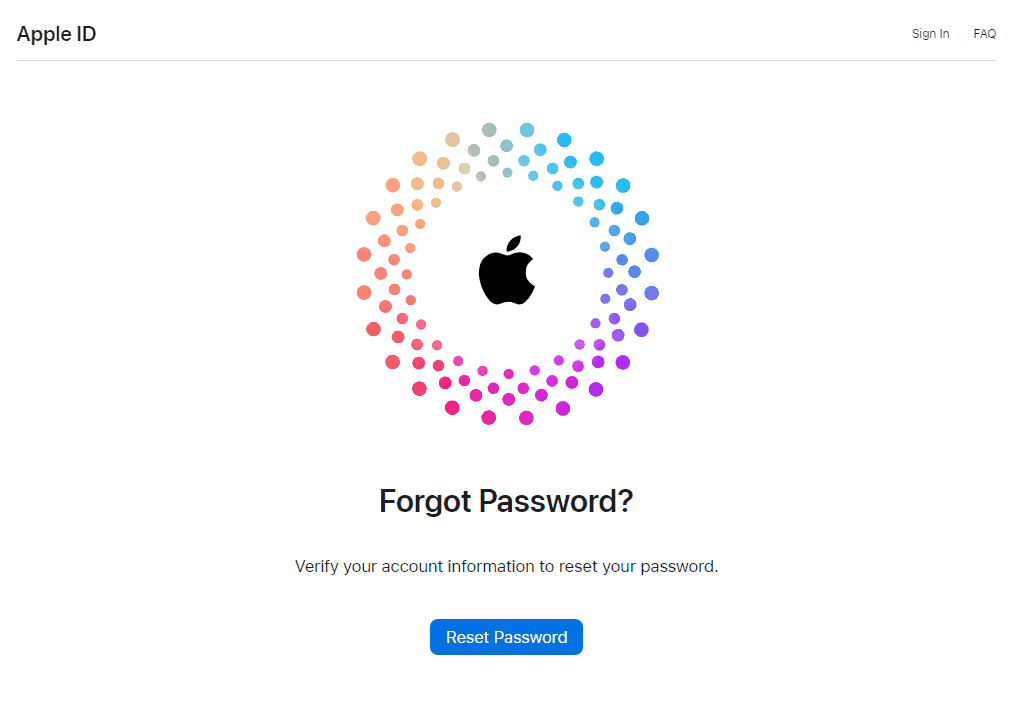 Iforgot Apple Page
