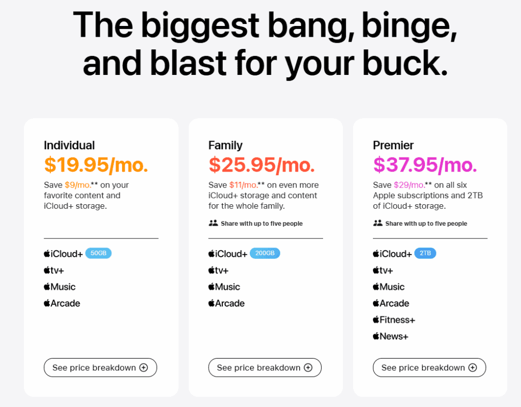 apple one pricing