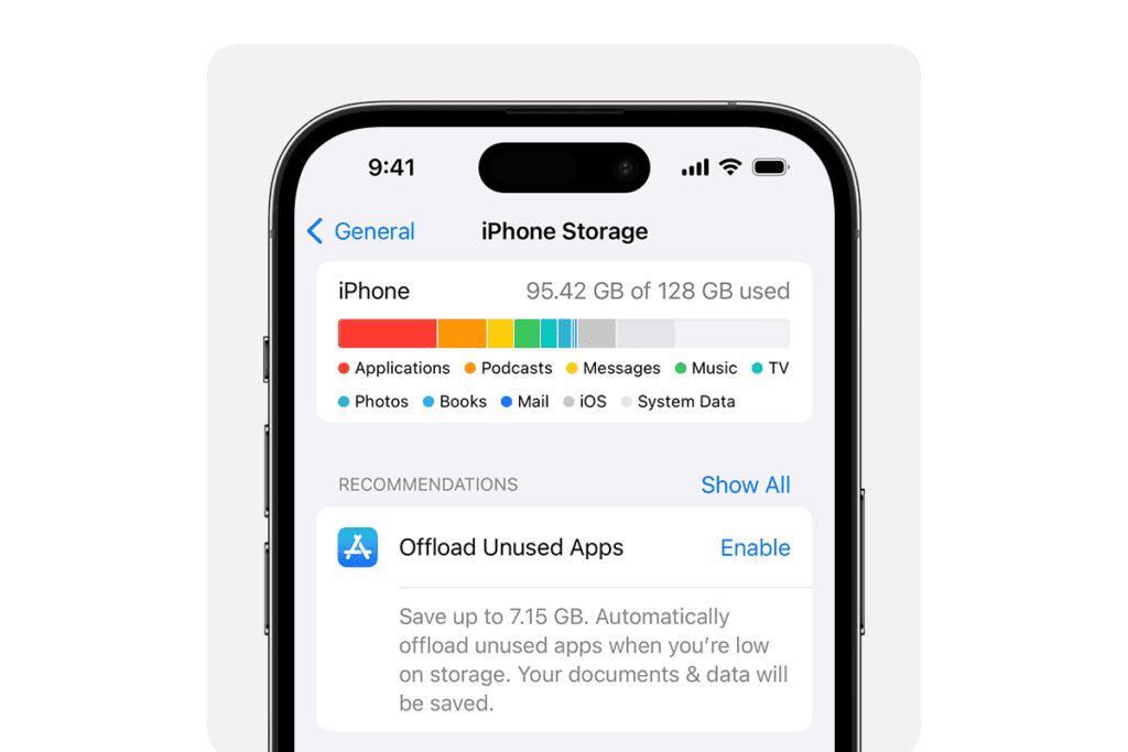 iPhone Storage Settings