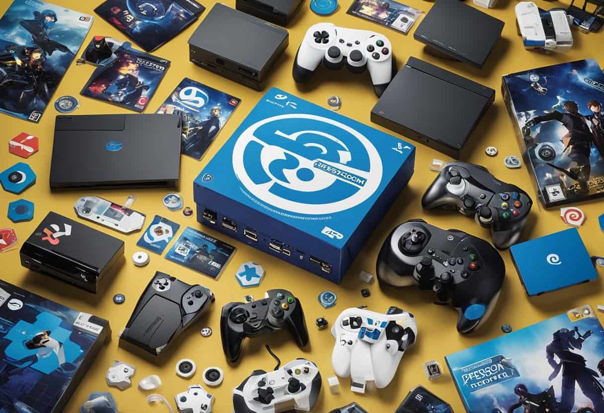 A collector's edition box with the logo of Persona 3 Reload, surrounded by various gaming consoles and controllers, showcasing compatibility and support