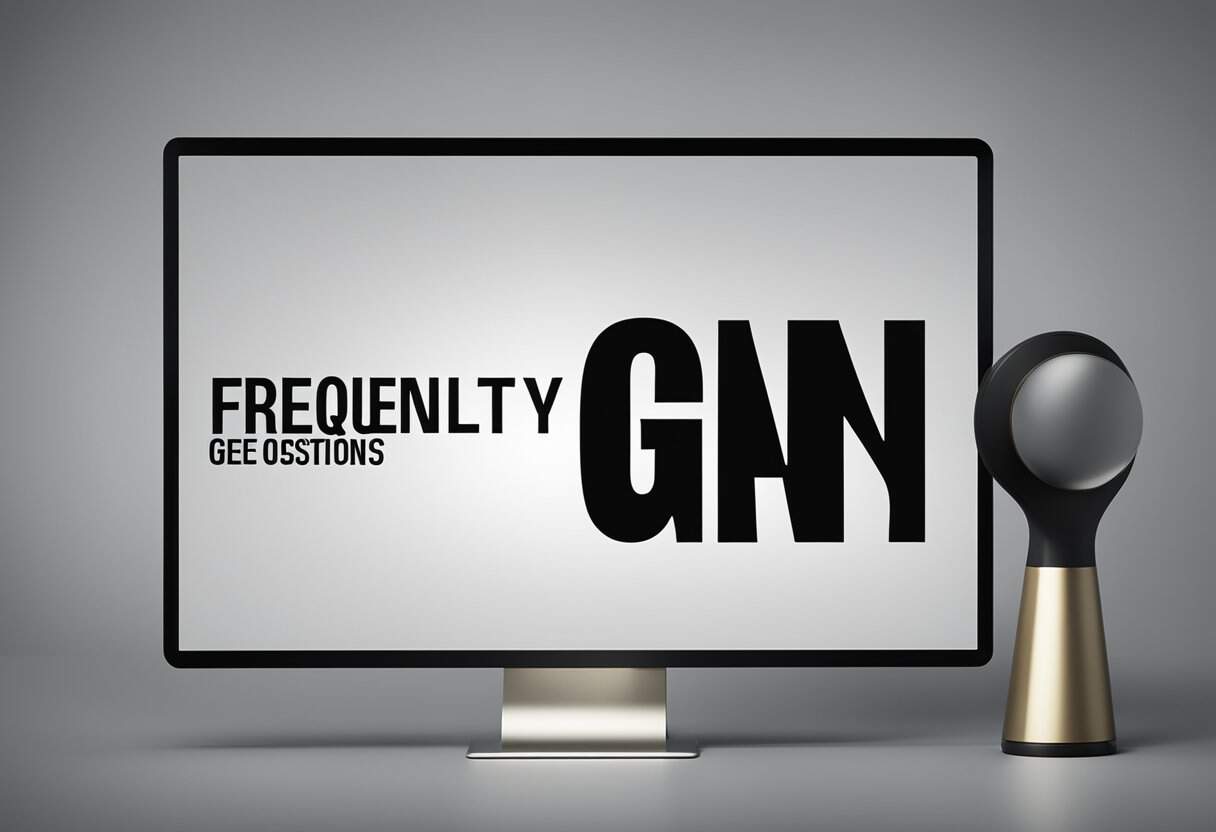 A computer screen displaying the words "Frequently Asked Questions: what does gn mean" with a question mark icon