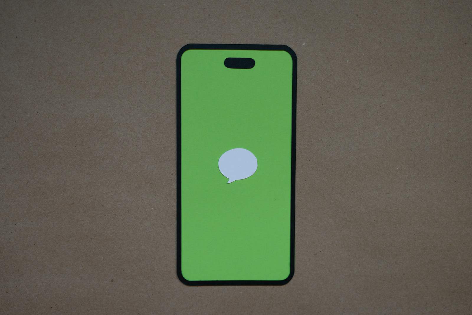 a green iphone case with a white speech bubble on it