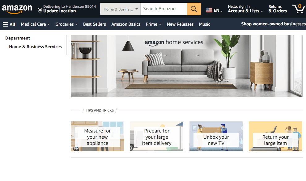 amazon home services screenshot