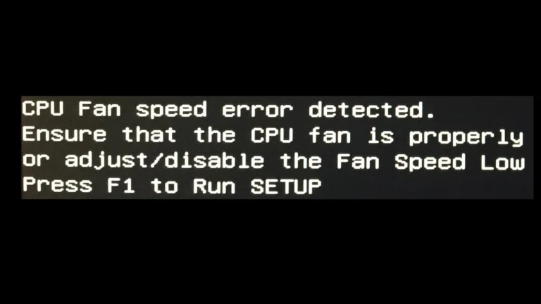 How To Fix: CPU Fan Speed Error Detected
