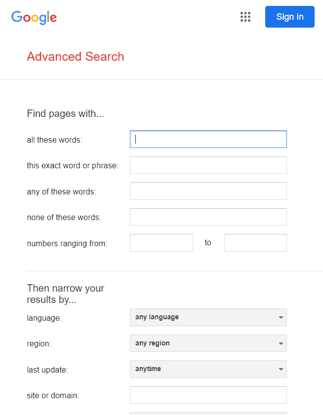 How to Limit Search Results on Google: Search Commands List 2 google advanced search