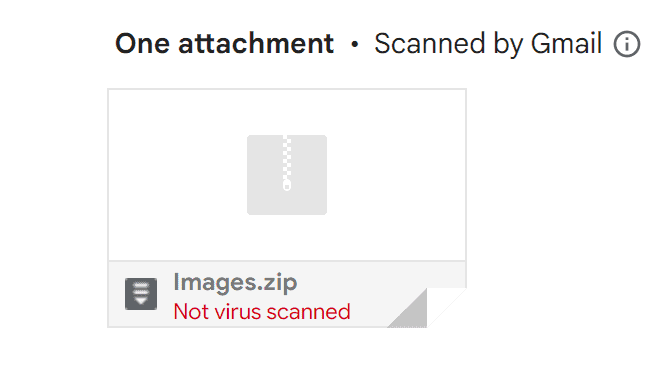 Not Virus Scanned Message In Gmail
