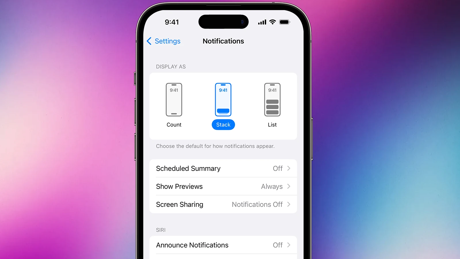Notification Settings iPhone
