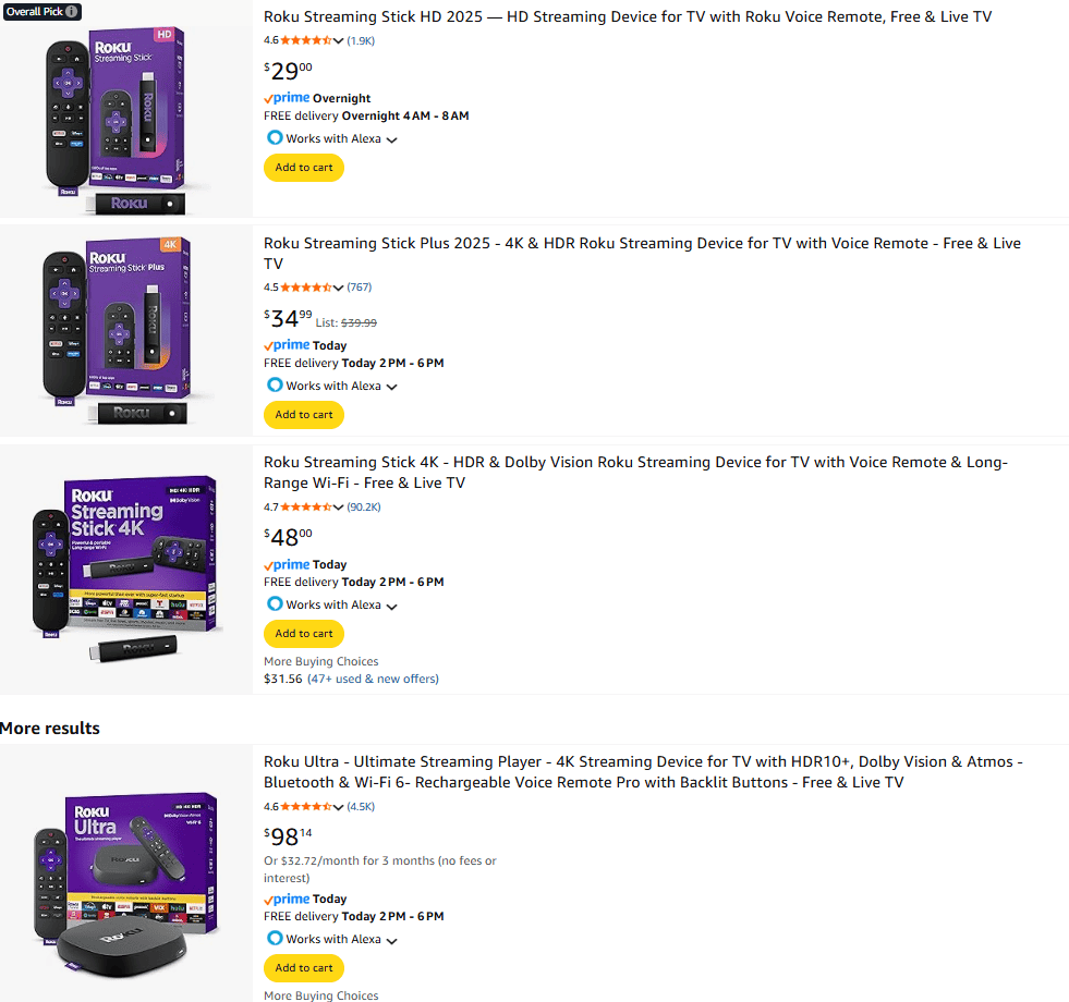 Roku Devices Compared: Evaluating Features and Performance 2 roku options on amazon
