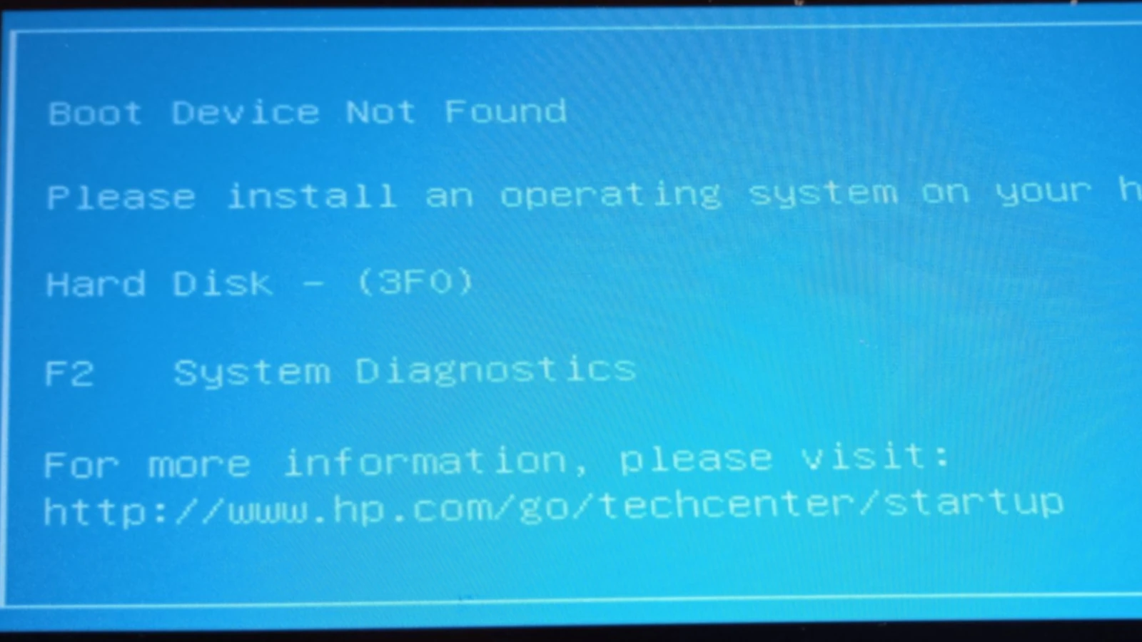 HP 3F0 Hard Disk Error