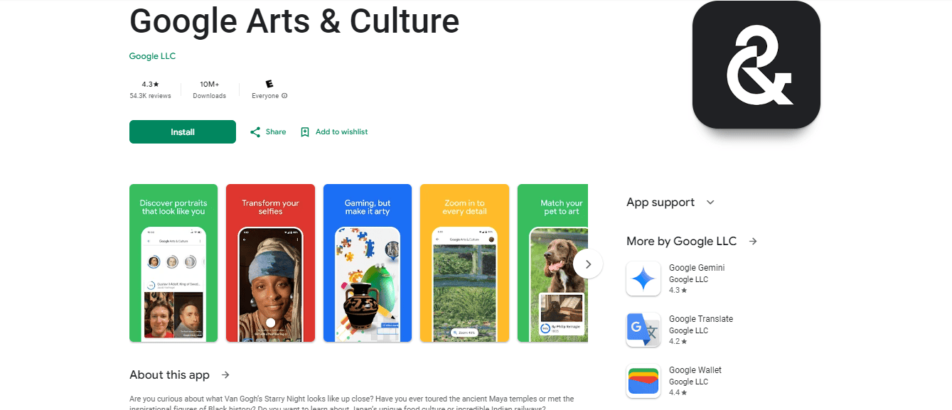 Google Fine Arts App