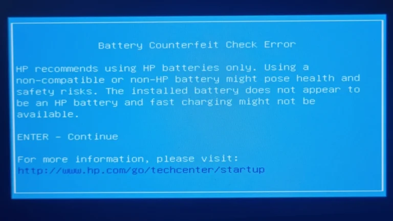 HP Battery Counterfeit Check Error: Causes and Solutions