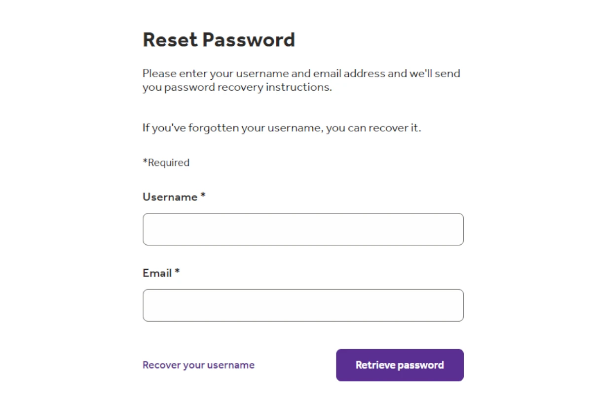 Reset Password
