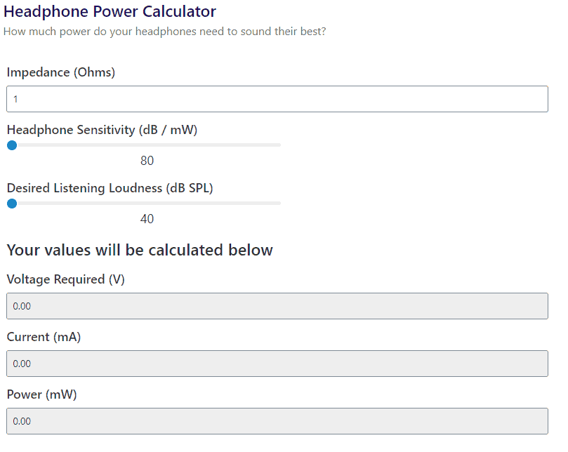 Headphone Power Calculator 1 headphone power calculator1
