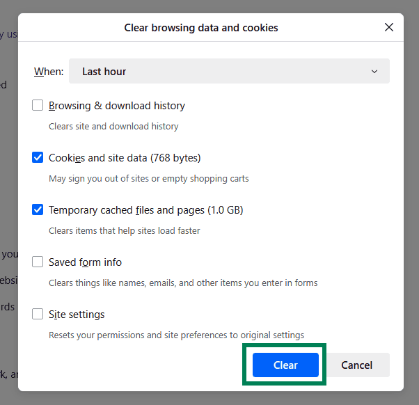 How to Clear Your Browser Cache and Cookies 9 firefox clear browsing data
