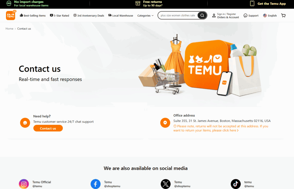 How To Contact Temu Customer Service (2025) 2 temu contact us page