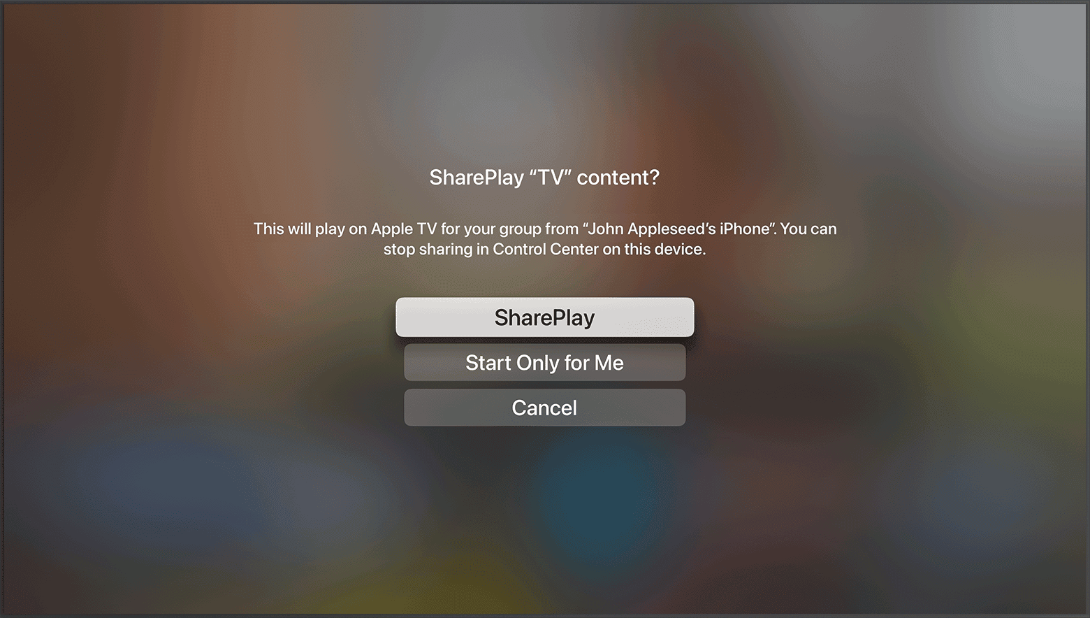 Have an Apple TV Watch Party with SharePlay 3 share play - Apple Community