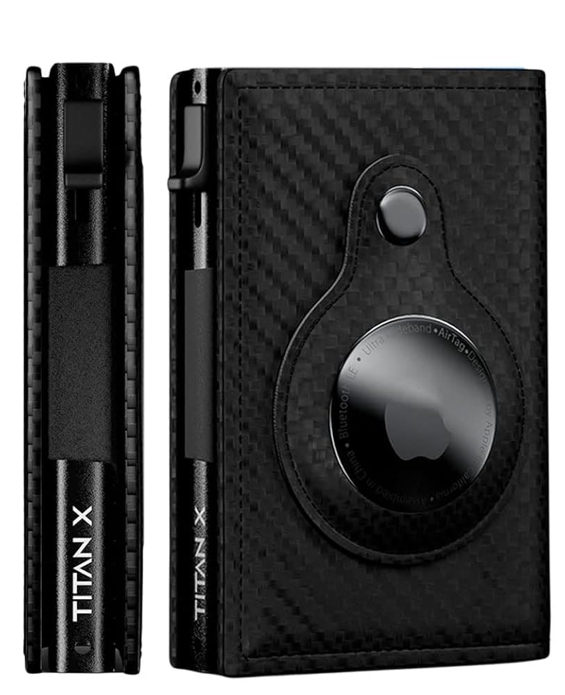 Amazon.com: TITAN X Trifold Edition Wallet Compatible with Airtag |  Minimalist Metal and Leather | for Men, Front Pocket | RFID, Slim Wallet,  Gift Boxed (Carbon Fiber) : Clothing, Shoes & Jewelry