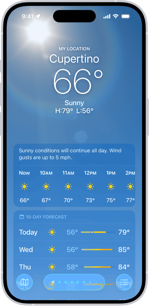 Weather Widget on iPhone 2 Check the weather on iPhone - Apple Support