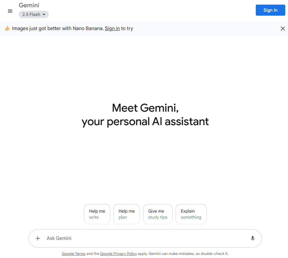 google gemini screenshot